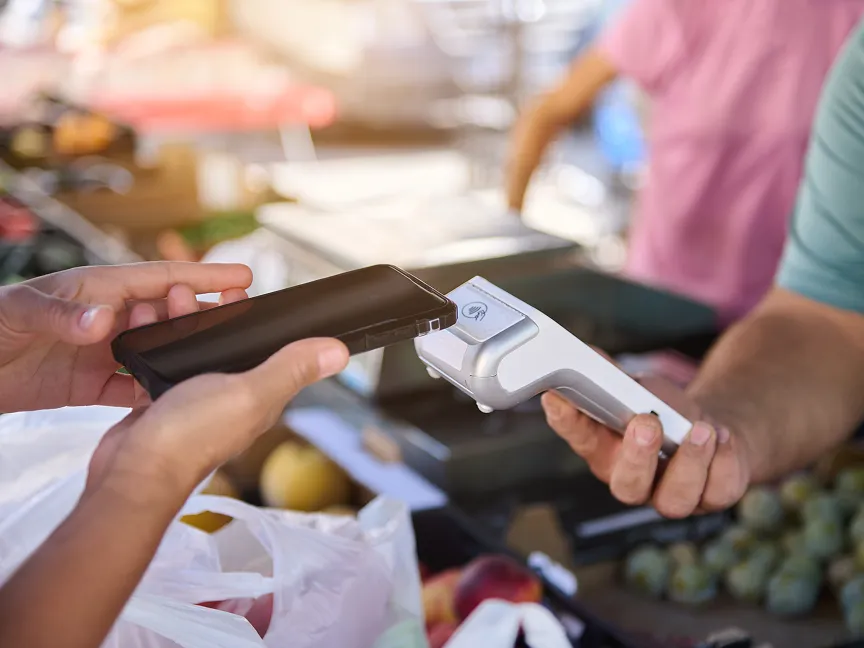 card scanner at farmer's market