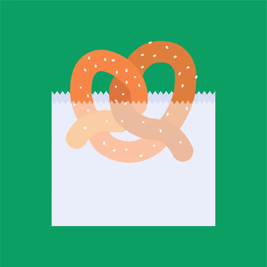 pretzel in bag