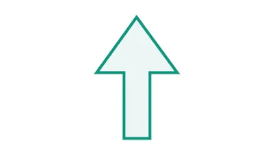 Green upward arrow icon.